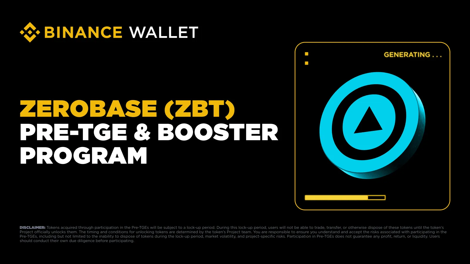 Binance Wallet запускает сейл токена ZEROBASE с уникальными условиями участия.