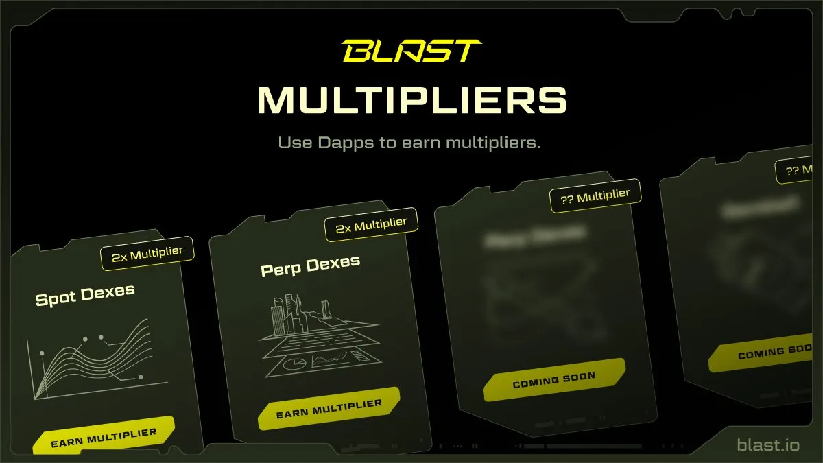 Blast запустил множители поинтов, требующие проекты из Spot и Perp DEX.