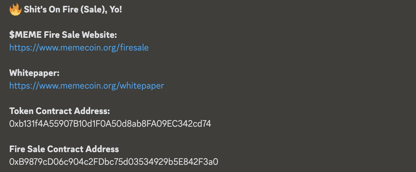 Привлечены 6К ETH в Community Presale (Fire Sale) MEME от Memeland