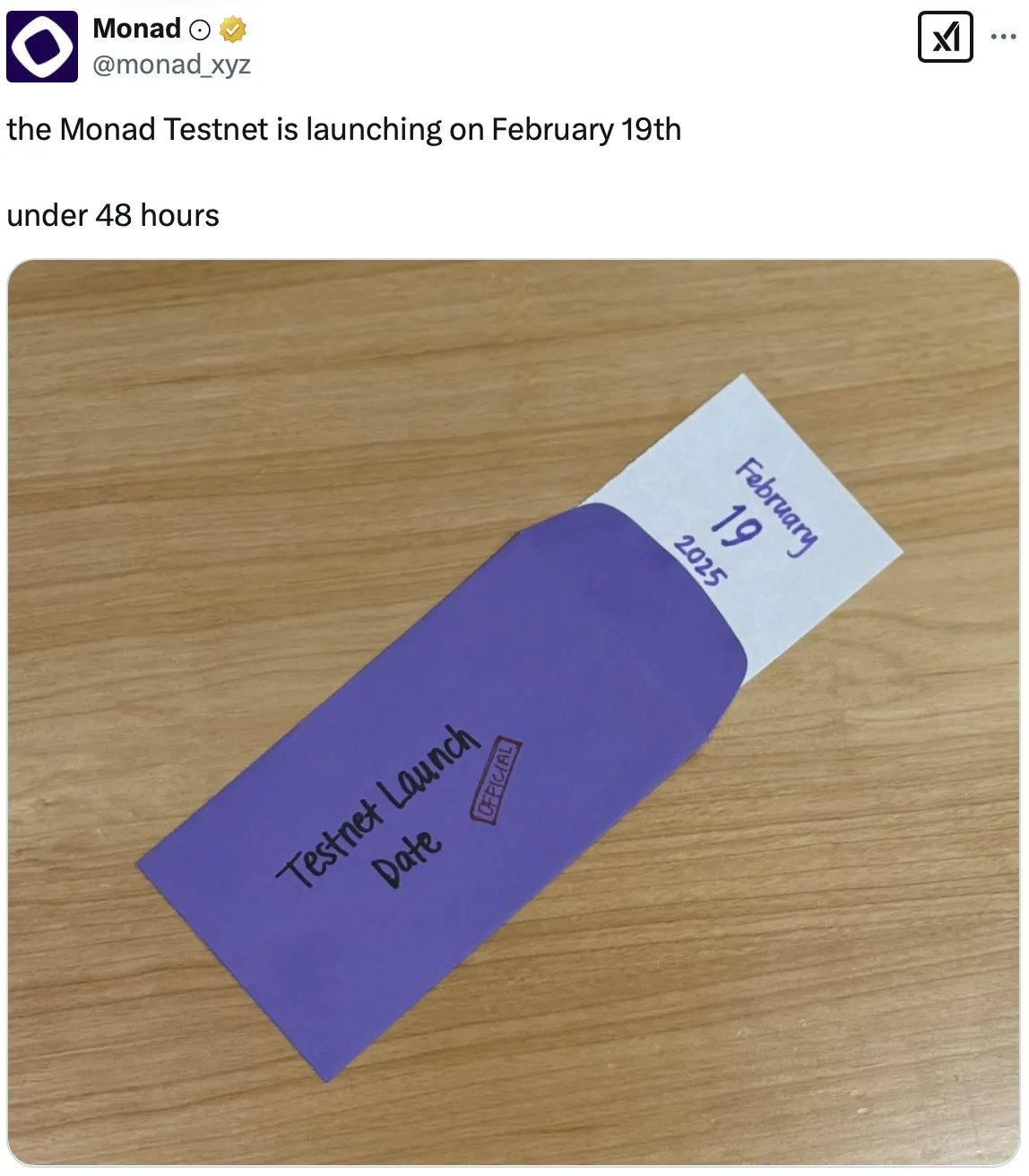 Monad запускает тестовую сеть 19 февраля для проверки платформы.