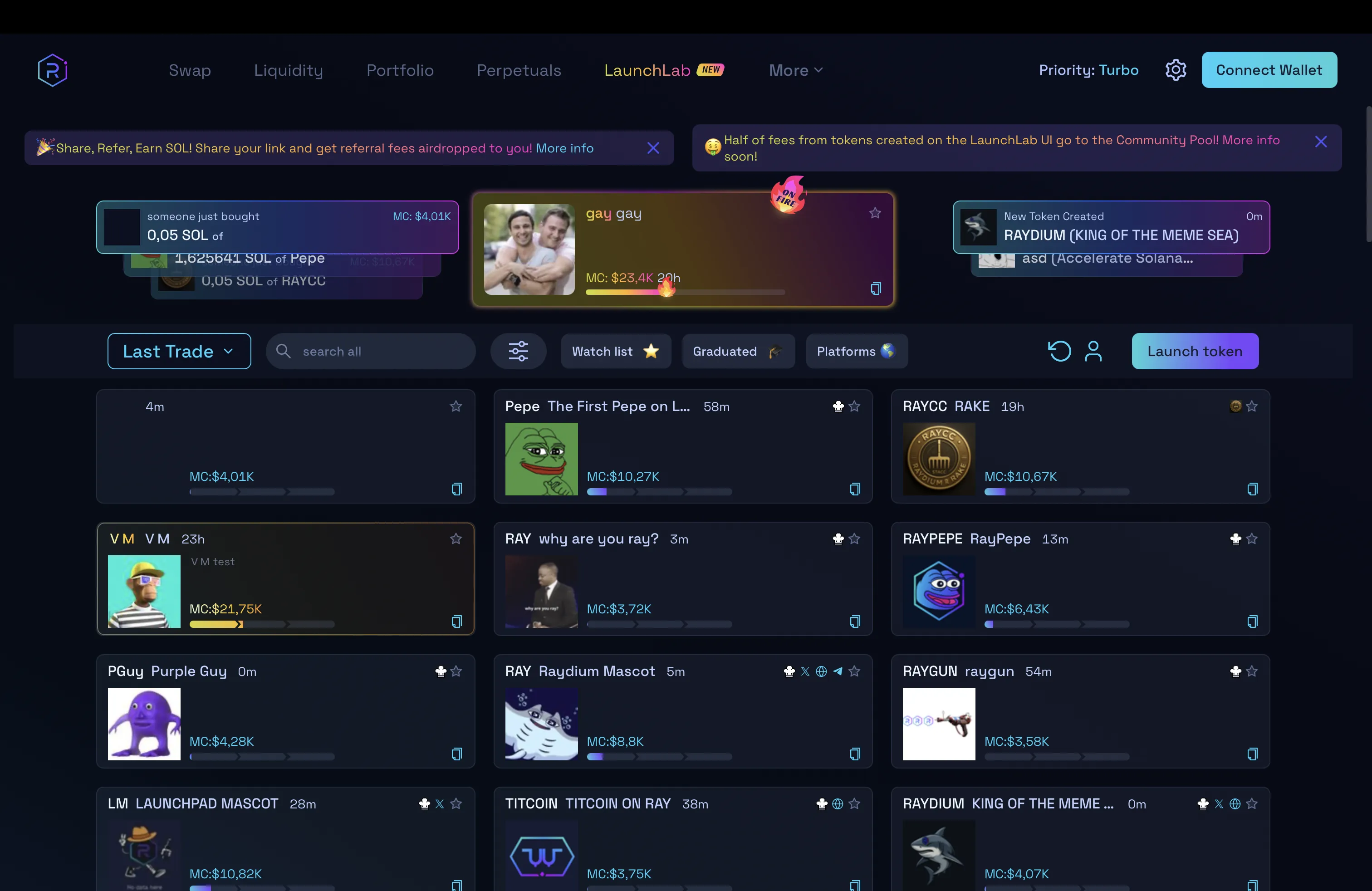 Raydium LaunchLab — платформа для запуска и продвижения токенов Solana.
