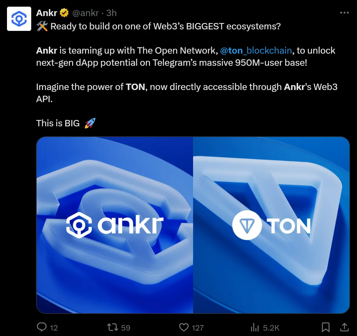 Ankr упрощает разработку приложений на блокчейне TON с помощью RPC.