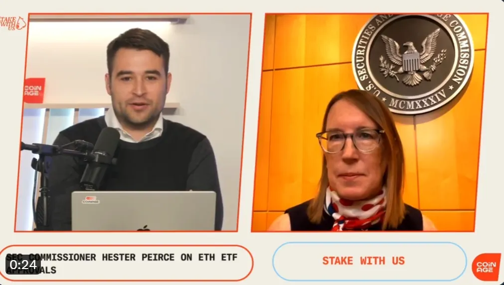 Эстер Пирс намекнула на пересмотр исключения стейкинга из Ethereum ETF.
